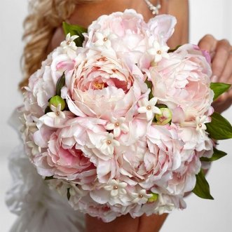 Букет невесты из нежно-розовых пионов «Нежный пион»