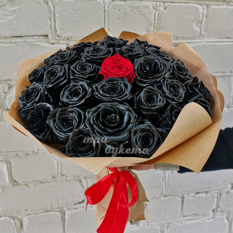 Букет «Островок в черном море» (крупный план)