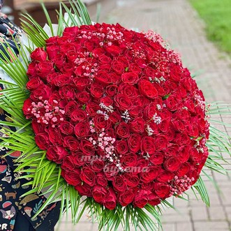 Букет из 201 красной розы 70 см